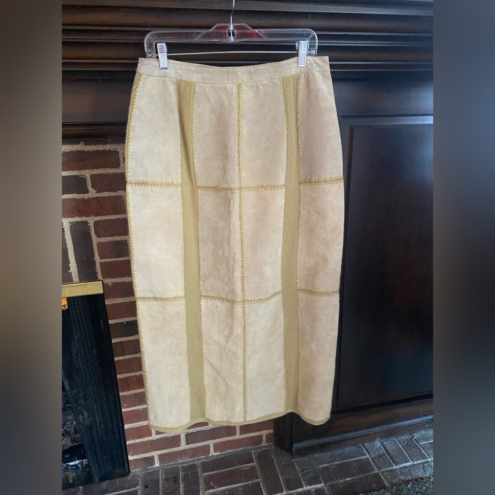 Suede Essentials Vintage suede maxi skirt sz 12